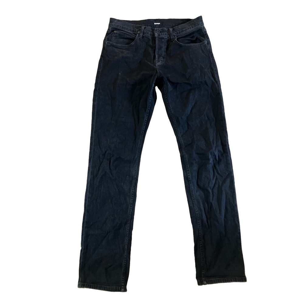 Men's Hudson Byron Five Pocket Straight Black Jeans Stretch Size 32 X 34.5 Inch